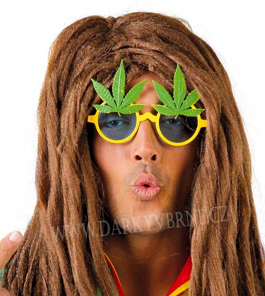 Brýle hippie s marihuanou