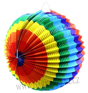Lampion koule duhová 25 cm