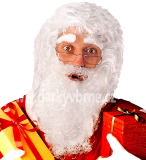 Paruka Mikuláš s vousy a obočím