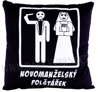 Novomanželský polštářek černý