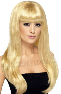 Paruka blond dlouhá rovná s ofinou Babelicious